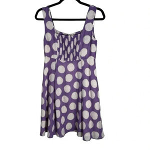 Alice + Olívia Mini Dress Purple with White Spots/Dots Size